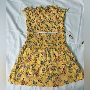 Floral Yellow Kids Dress